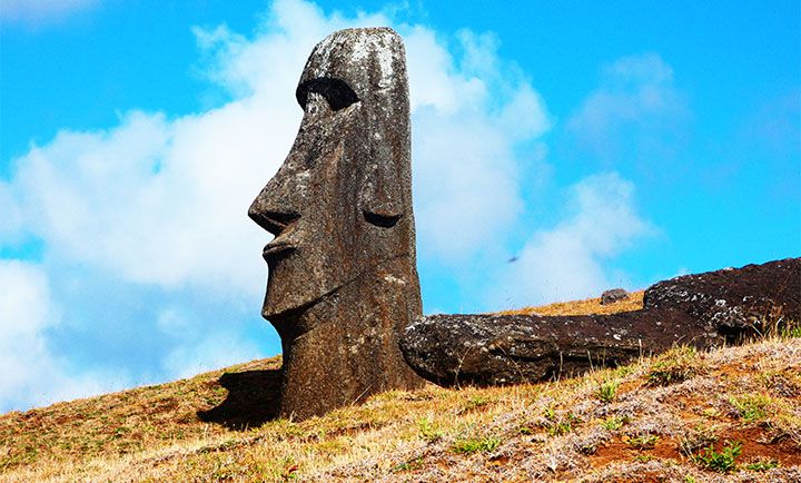 Moai en Ranu Raraku, la Cantera
