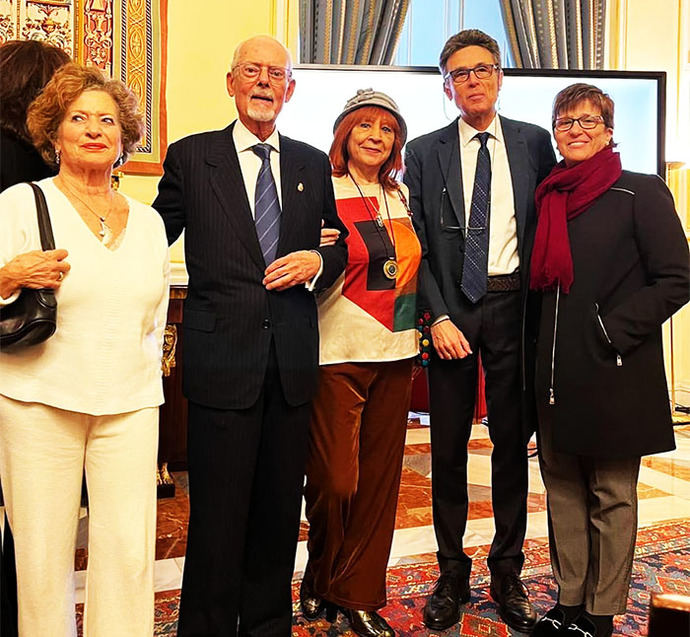 De (i) a (d) Concha Pelayo, Secretaria General de FEPET, Ignacio Buqueras y Bach,  presidente de la Fundación ADIPROPE, Karmen Garrido, Presidenta de FEPET, Federico Mayor Menéndez y M.ª de los Ángeles Mayor Menéndez.